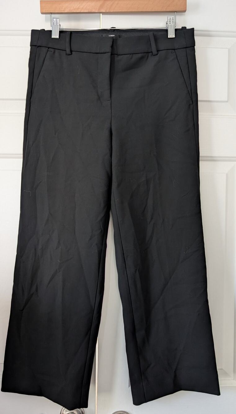 J. Crew 365 High Rise Peyton Wide Leg Pant in Four Way Stretch Black